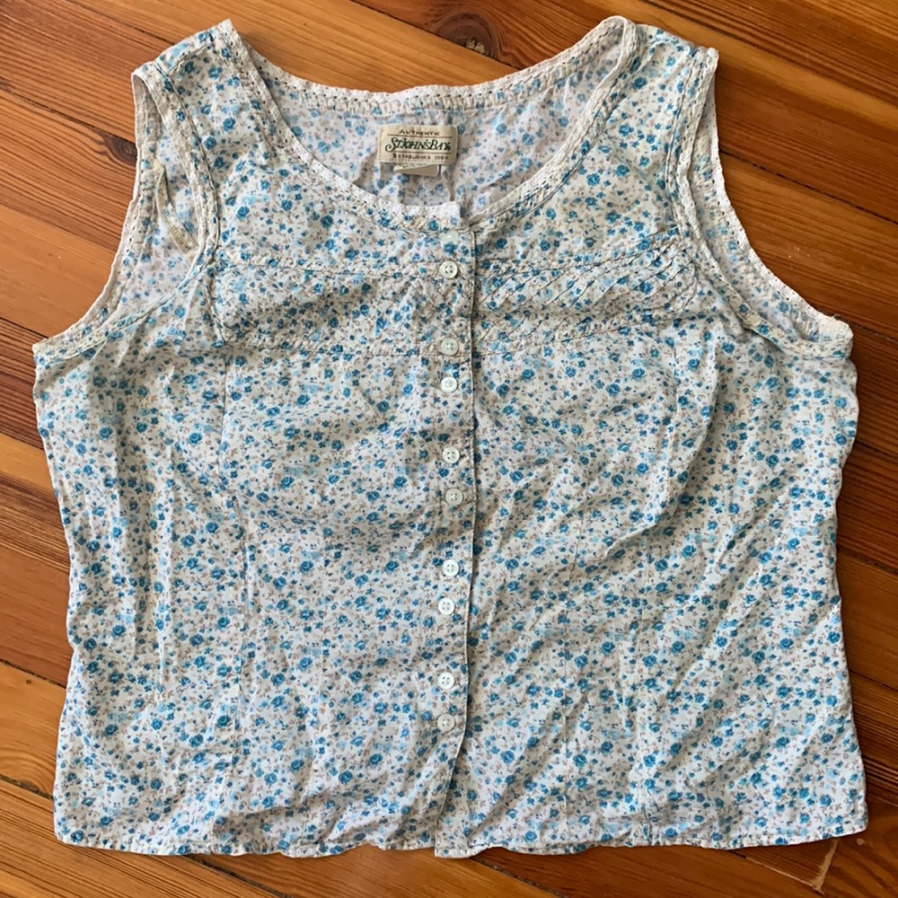 Blue floral tank